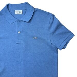 Lacoste for J.Crew Polo Shirt Mens 5 Blue Short Sleeve Cotton preppy designer